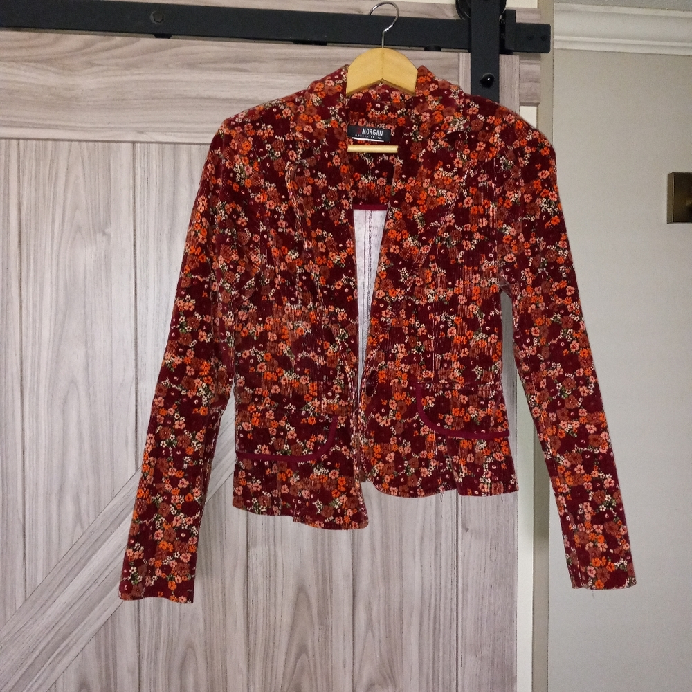 French brand Morgan vintage blazer red and orange size us 6/8 eur 38/40